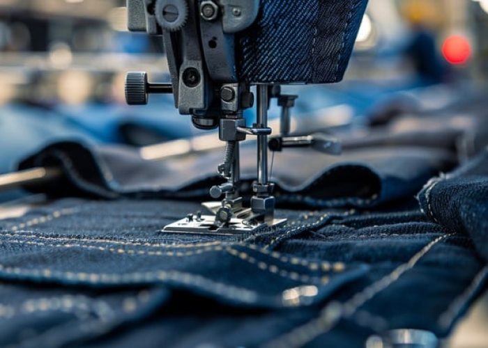 sewing denim jeans stockcake
